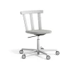 Chaise Alt sur pied pivotant avec assise rembourrée en bouleau, Hallingdal 65-110 light grey-gris clair 51