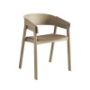 Chaise avec accoudoirs Cover assise revêtue de tissu, Remix 252-oak