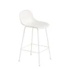 Chaise de bar Fiber Tube à dossier 65 cm, blanc