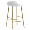 Chaise de bar Form pieds en laiton, Blanc