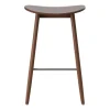 Chaise de bar Icha 65 cm, Hêtre teinté noyer