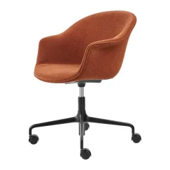 Chaise de bureau rembourée Bat Meeting Chair, Belsuede special dedar 133-supports noirs