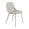 Chaise Fiber Outdoor avec pieds en acier, Grey