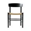 Chaise J39, Chêne noirci-tressé naturel