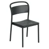 Chaise Linear steel side chair, Black