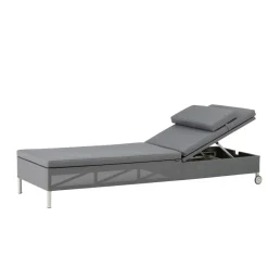 Chaise longue Rest, Cane-Line Natté grey, simple