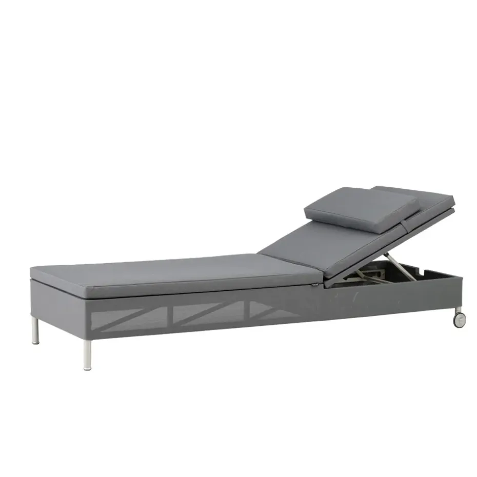 Chaise longue Rest, Cane-Line Natté grey, simple