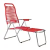 Chaise longue Spaghetti avec repose‑pieds, Rouge