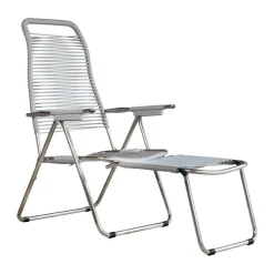 Chaise longue Spaghetti avec repose‑pieds, Grey