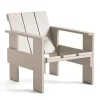 Chaise lounge Crate en pin laqué, London fog