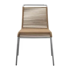 Chaise M20 Teglgård Cord Chair, Brown mixed-stainless steel