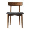Chaise Tetra avec assise, Tissu de couleur granit-chêne foncé