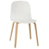Chaise Visu Chair base en bois, blanc-chêne