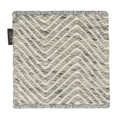 Échantillon de tapis Furrow en laine, Blanc-gris naturel