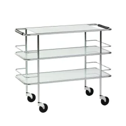 Chariot de service Cargo, Verre dépoli-chrome