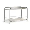 Chariot Tension, Tapis en cuir beige et chrome