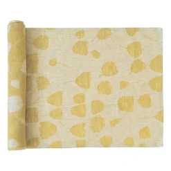 Chemin de table Bouquet 150x45 cm, Jaune-blanc