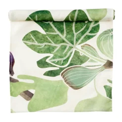 Chemin de table Figs, Vert-blanc