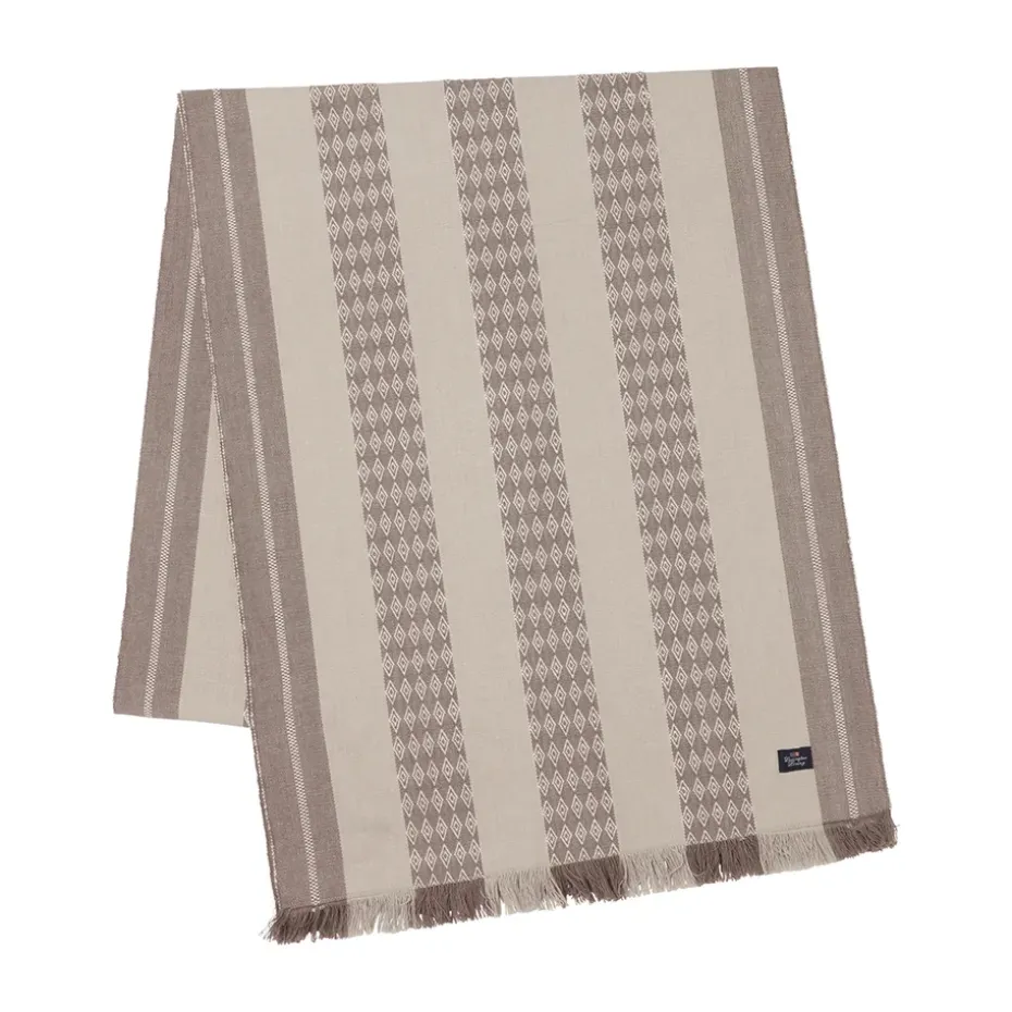 Chemin de table Jacquard Striped 50x350 cm, Beige
