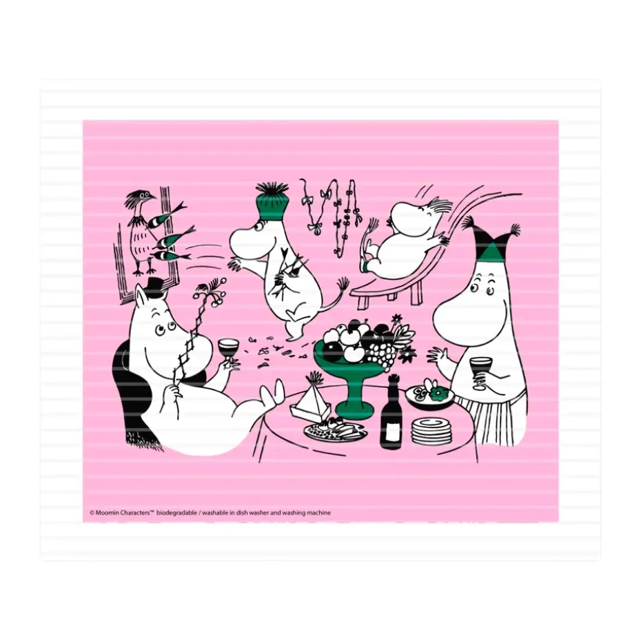 Chiffon à vaisselle Moomin 80 17x20 cm, Rose