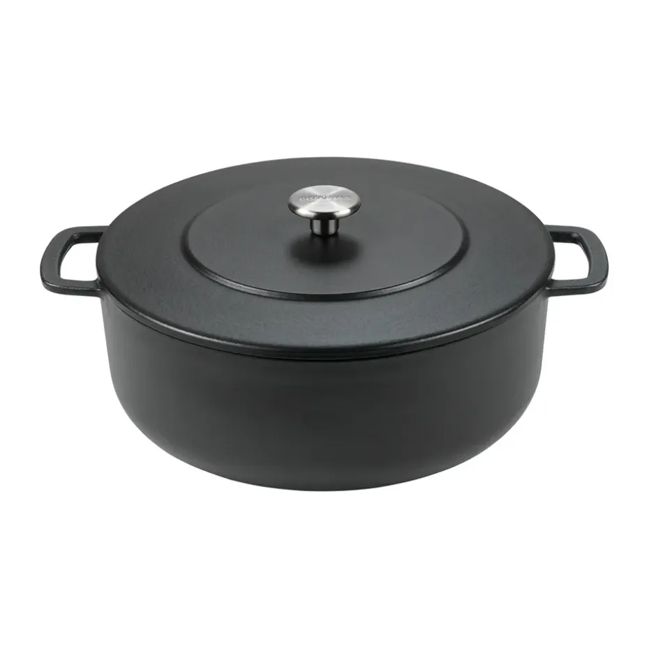 Cocotte Combekk Enameled en fonte émaillée Ø28 cm, Black