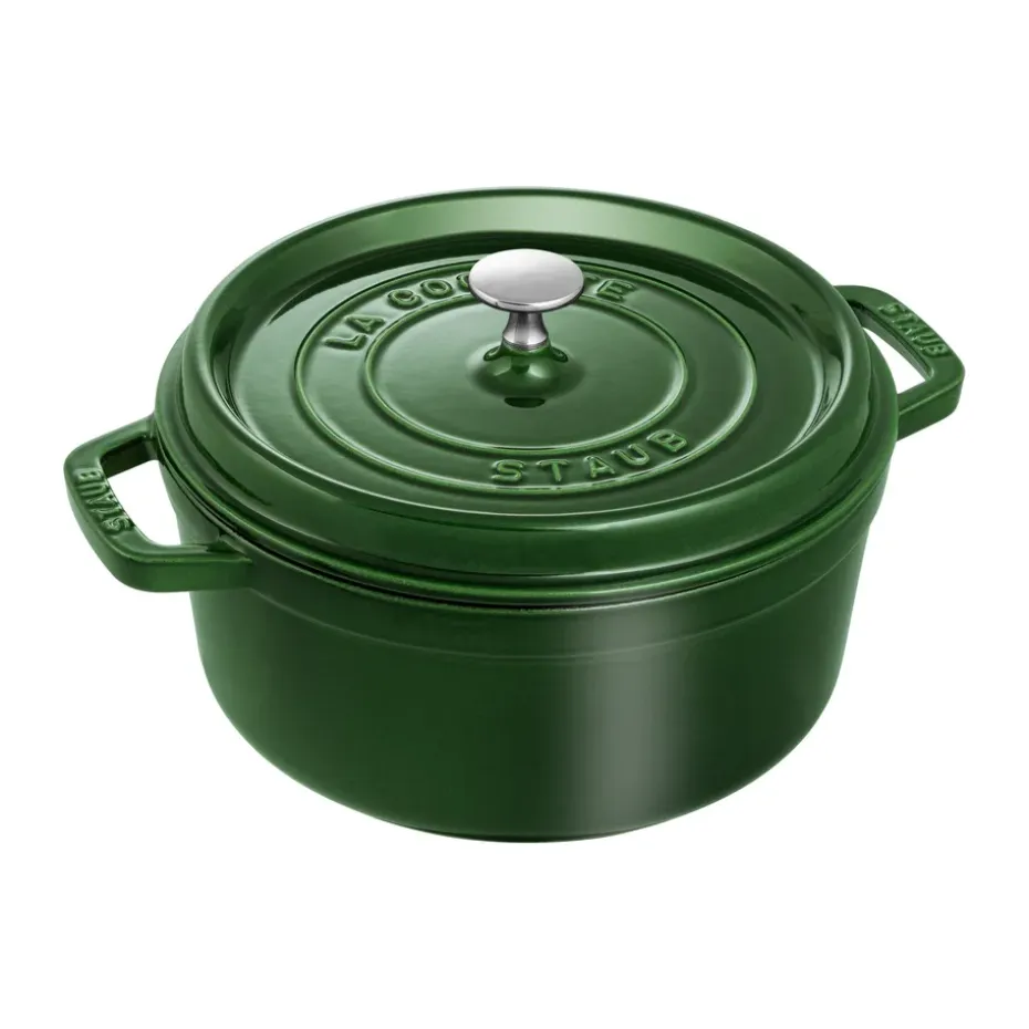 Cocotte ronde La Cocotte Staub fonte 3,8 L, Basilic vert