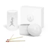 Coffret cadeau Solstickan bougie parfumée + tube d'allumettes, Blanc-eucalyptus