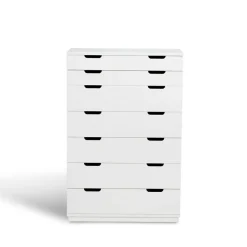 Commode Aoko 7 tiroirs, Blanc laqué