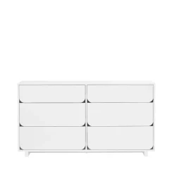Commode double Vidja, laqué blanc, 6 tiroirs
