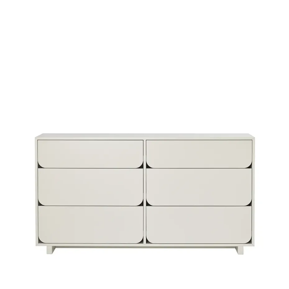 Commode double Vidja, sable, 6 tiroirs