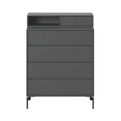 Commode Keep, Anthracite 04-pieds laqués noirs