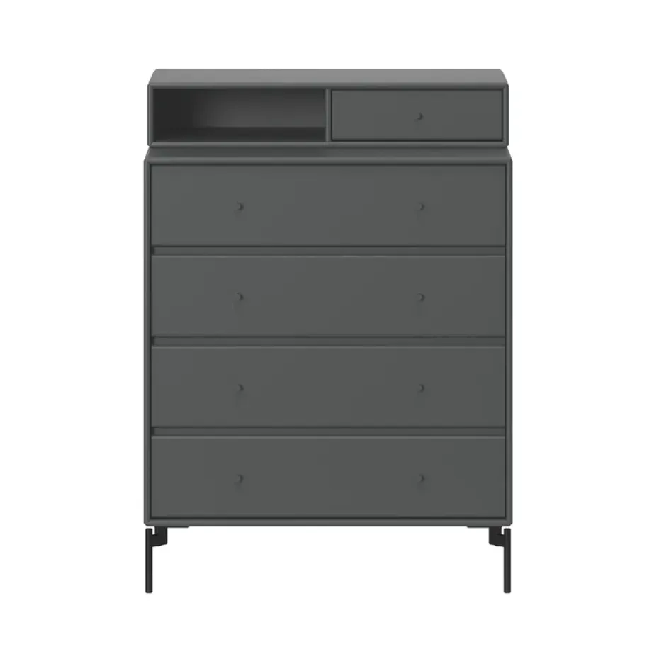 Commode Keep, Anthracite 04-pieds laqués noirs