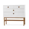 Commode Keep, blanc, structure en chêne huilé