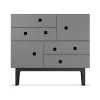 Commode Peep B1, slate grey, laqué noir