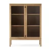 Commode Prio haute, chêne huilé naturel, porte en verre