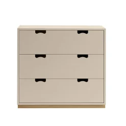 Commode Snö A3, dark sand, support en chêne