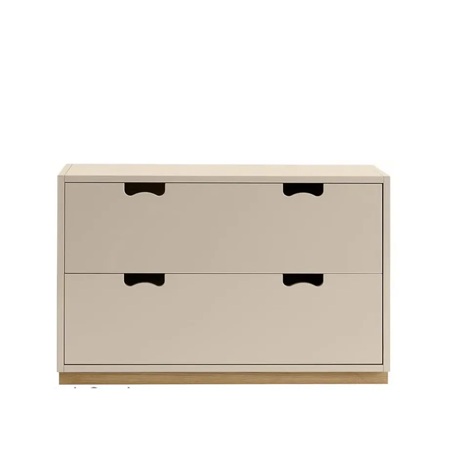 Commode Snö A2, dark sand, support en chêne
