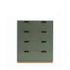 Commode Snö A, green khaki, support en chêne