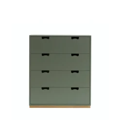 Commode Snö A, green khaki, support en chêne