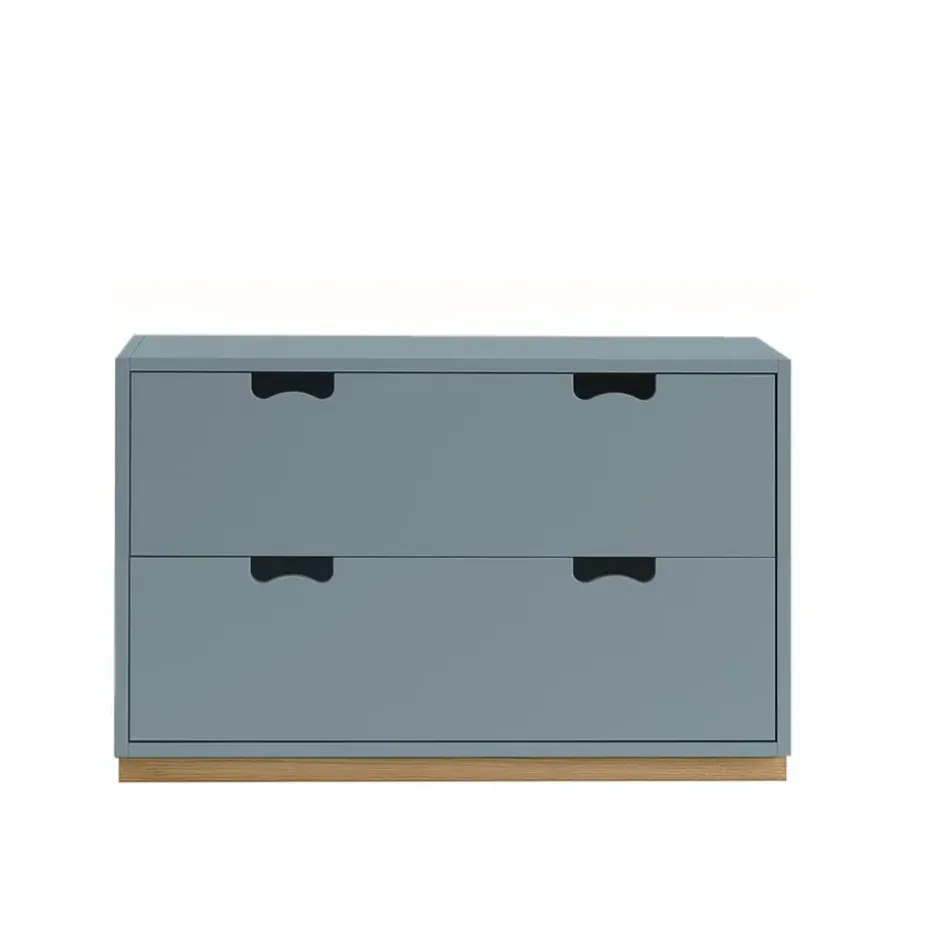 Commode Snö A2, nordic blue, support en chêne