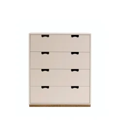 Commode Snö A, rose, support en chêne