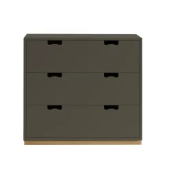 Commode Snö A3, taupe, support en chêne