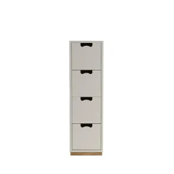 Commode Snö J4, light grey, base en chêne
