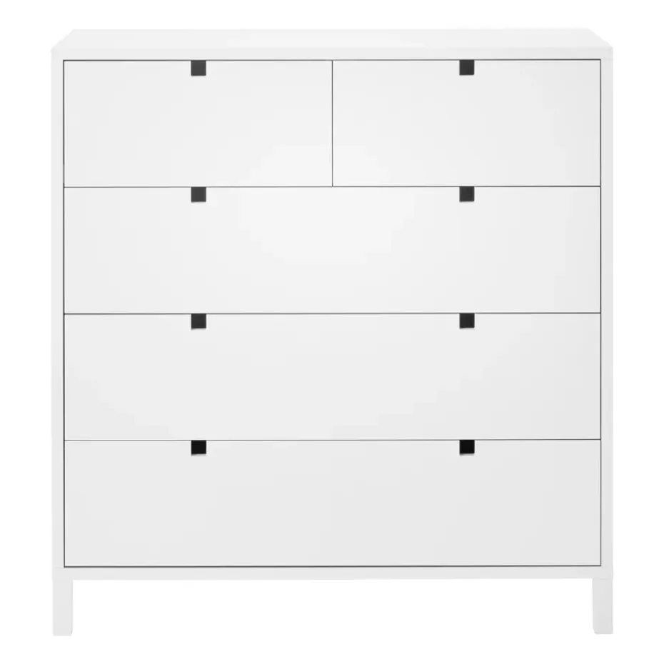 Commode Square 2+3 tiroirs, Blanc