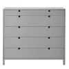 Commode Square 5 tiroirs, Gris