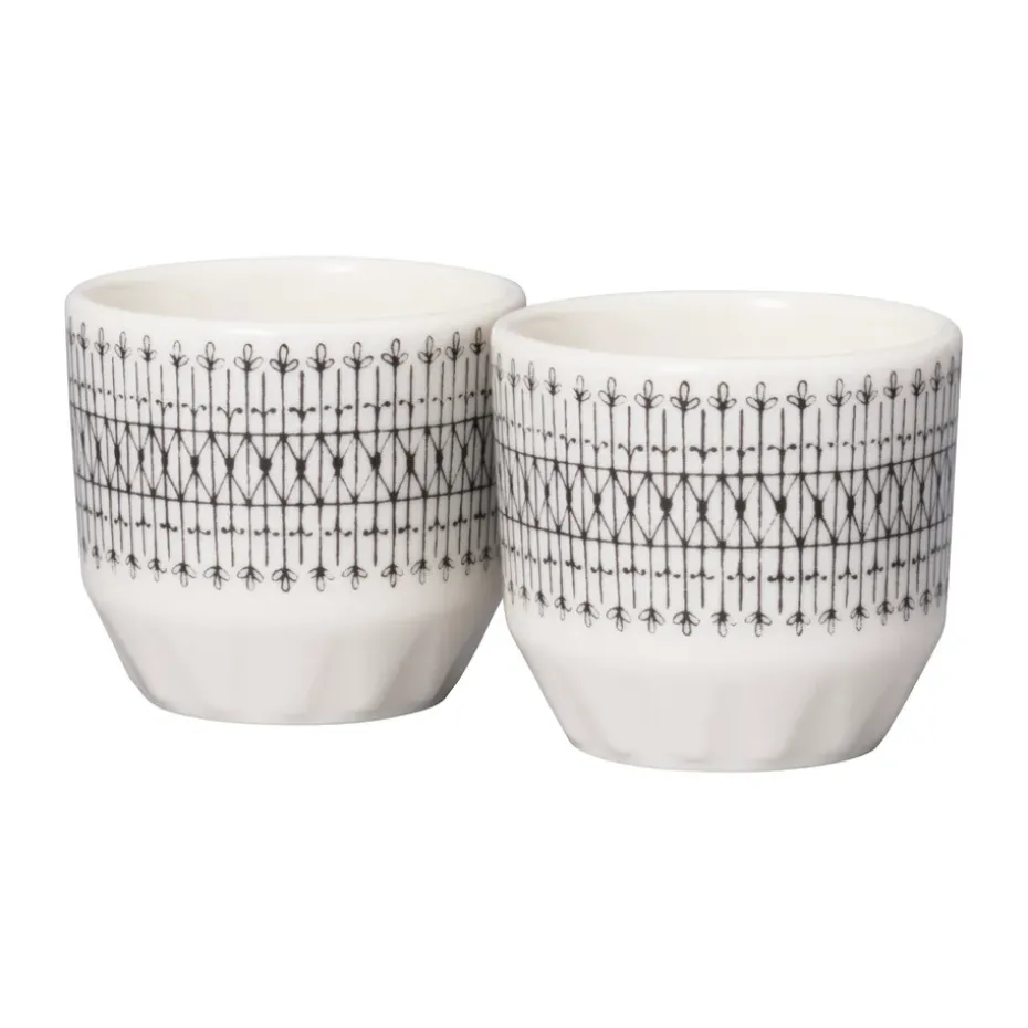 Coquetier Emilia 4 cl lot de 2, Noir-blanc