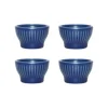 Coquetier Groovy Lot de 4, Blue stoneware