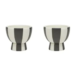 Coquetiers Toppu, lot de 2, Blanc-noir