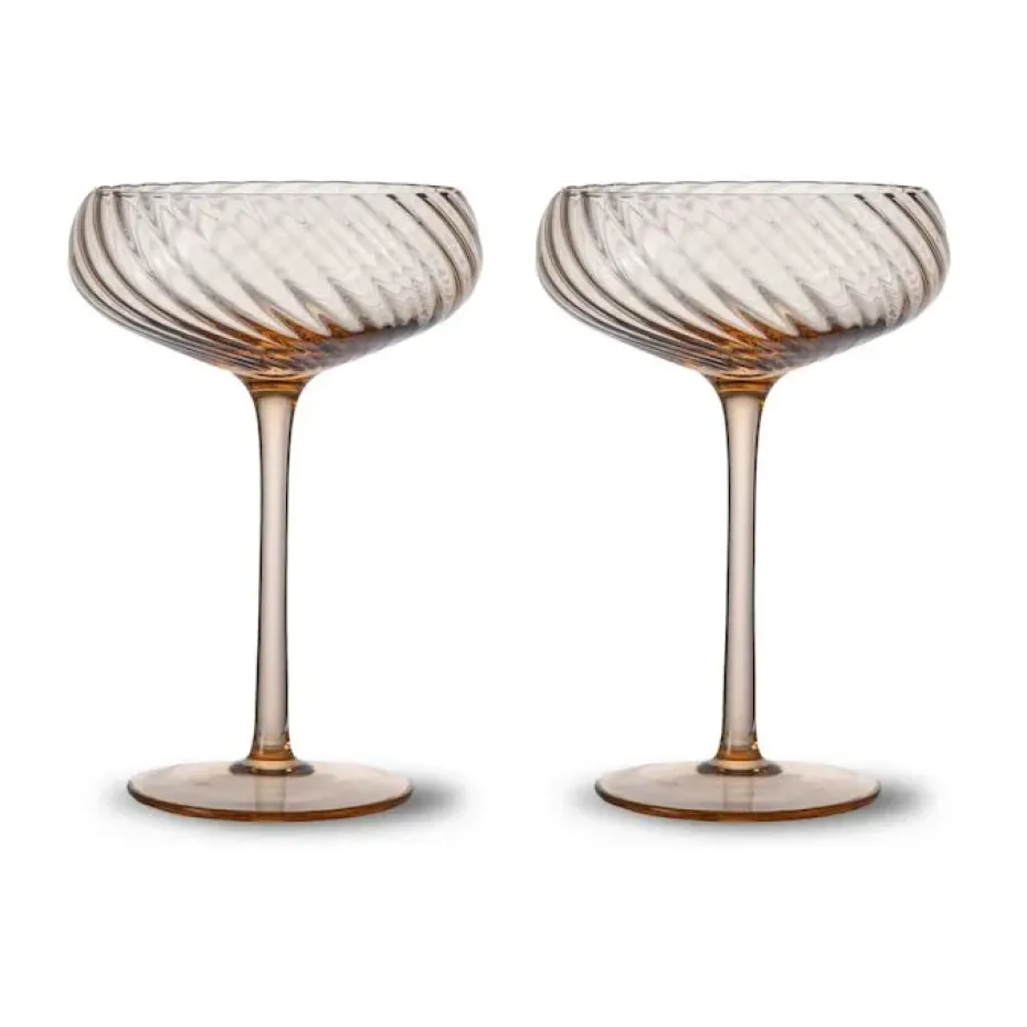 Coupe à champagne Opacity 30 cl lot de 2, Pêche