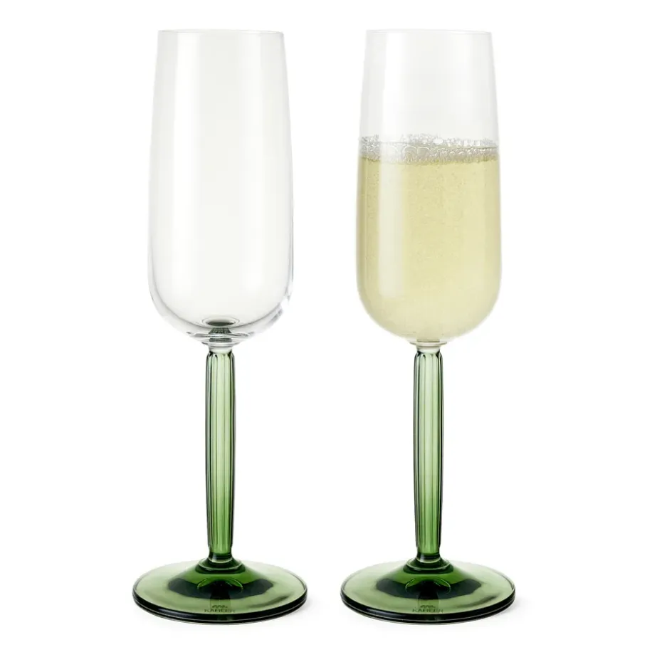 Coupes de champagne 24 cl Hammershøi, lot de 2, Vert